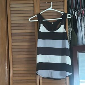 Express Black and White Sleeveless Tank Top